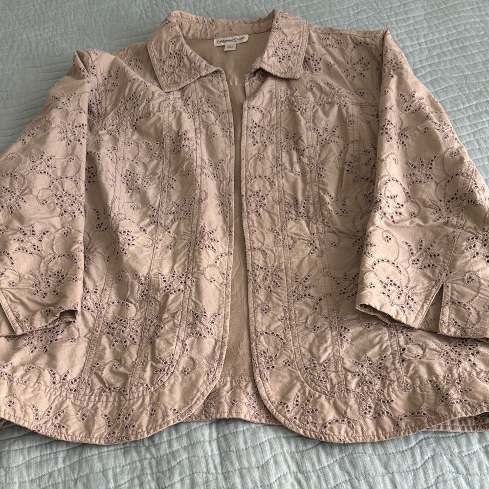 Women's Embroidered Tan Jacket Size Large